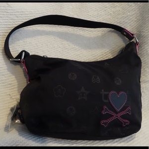 Black monochromatic Tokidoki hobo purse